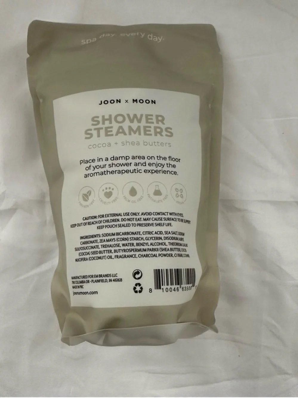 Joon x Moon Coconut Shower Steamers - Cocoa & Shea Butters (7 Tablets) 4.9oz